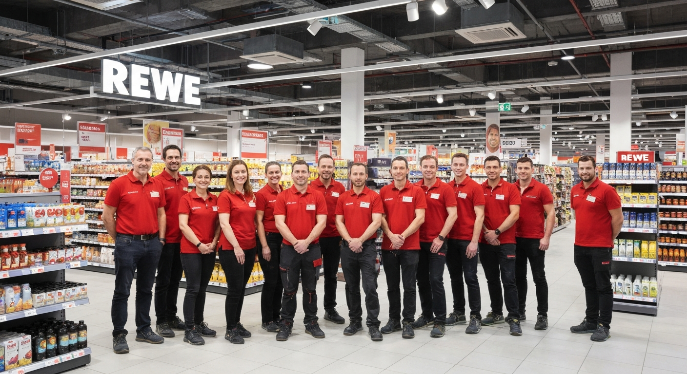 Empleados de rewe trabajando en Alemania
